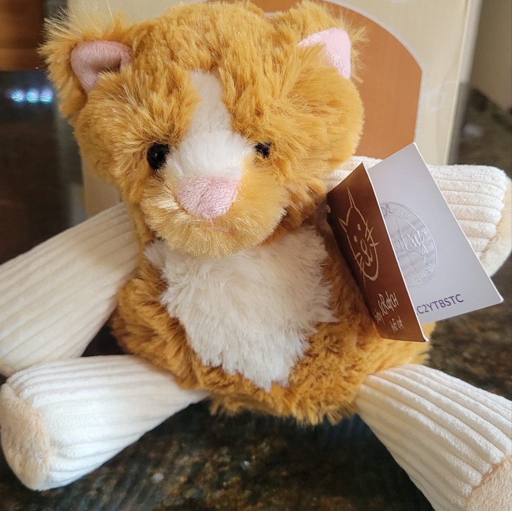 Scentsy Buddy Baby Scratch the Cat  Cream Tan Orange Secret Zippered Pouch  NEW - Picture 12 of 12